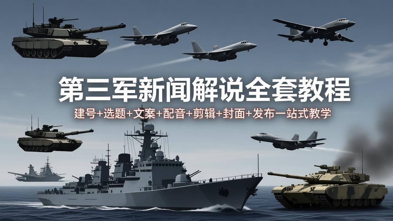 第三军迷新闻解说全套教程:建号+选题+文案+配音+剪辑+封面+发布一站式教学插图 第三军迷新闻解说全套教程:建号+选题+文案+配音+剪辑+封面+发布一站式教学插图