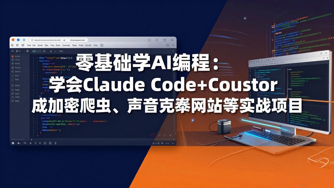零基础学AI编程:学会Claude Code+Cursor完成加密爬虫、声音克隆网站等实战项目插图 零基础学AI编程:学会Claude Code+Cursor完成加密爬虫、声音克隆网站等实战项目插图