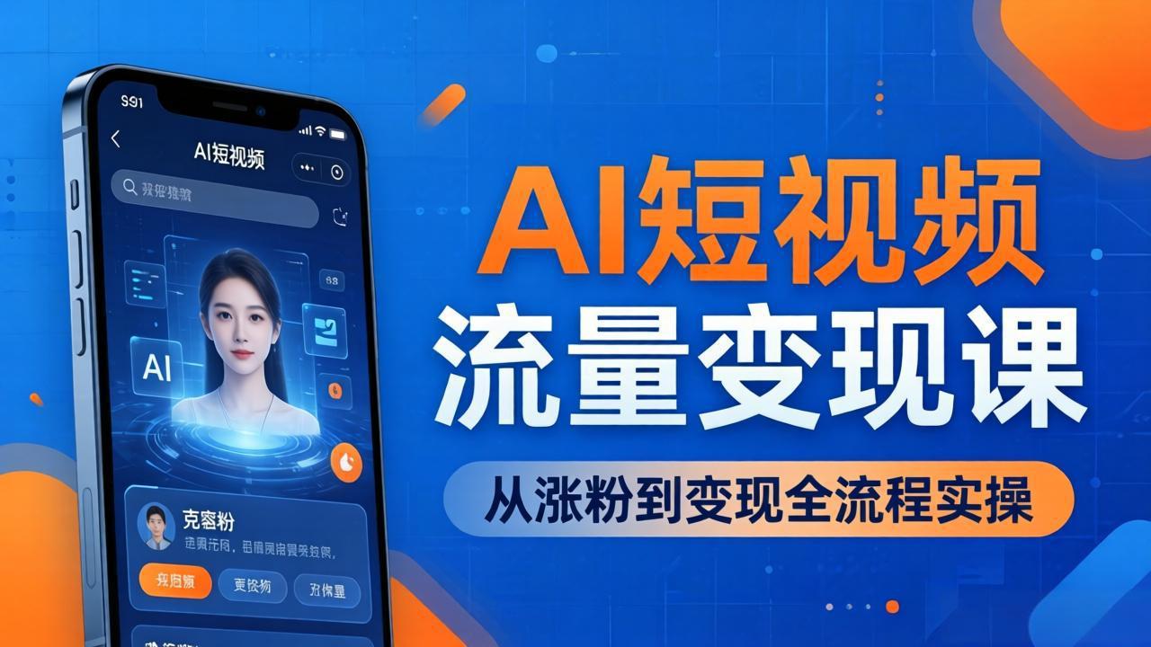 AI短视频流量变现课:一部手机玩转数字人克隆+爆款制作,从涨粉到变现全流程实操插图 AI短视频流量变现课:一部手机玩转数字人克隆+爆款制作,从涨粉到变现全流程实操插图