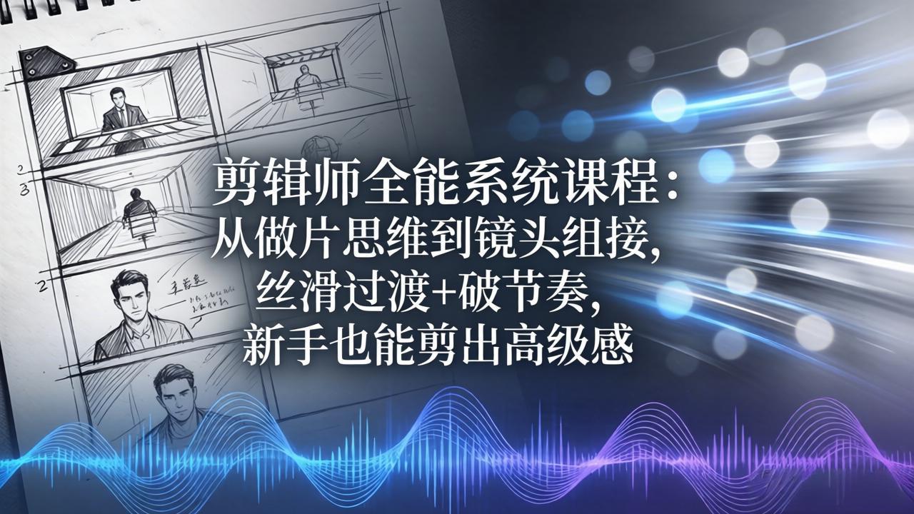 剪辑师全能系统课程:从做片思维到镜头组接,丝滑过渡+破节奏,新手也能剪出高级感插图 剪辑师全能系统课程:从做片思维到镜头组接,丝滑过渡+破节奏,新手也能剪出高级感插图