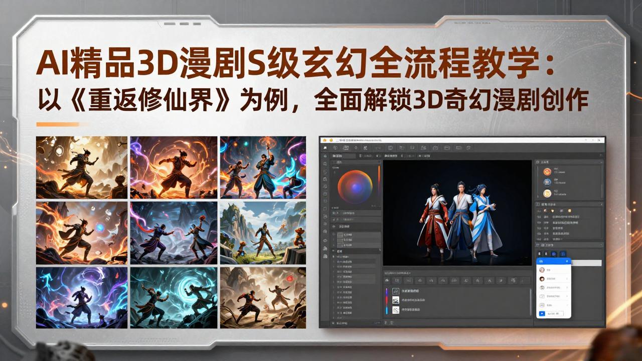 AI精品3D漫剧S级玄幻全流程教学:以《重返修仙界》为例,全面解锁3D奇幻漫剧创作插图 AI精品3D漫剧S级玄幻全流程教学:以《重返修仙界》为例,全面解锁3D奇幻漫剧创作插图