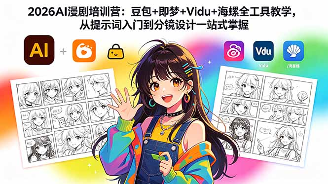 2026AI漫剧培训营:豆包+即梦+Vidu+海螺全工具教学,从提示词入门到分镜设计一站式掌握插图 2026AI漫剧培训营:豆包+即梦+Vidu+海螺全工具教学,从提示词入门到分镜设计一站式掌握插图