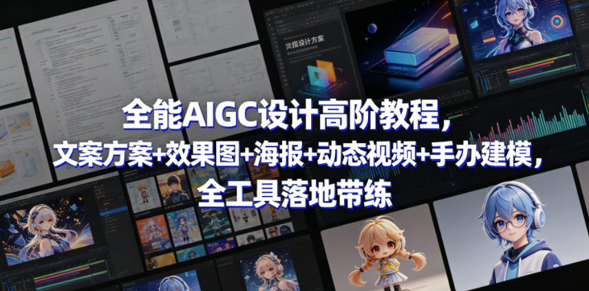 全能AIGC设计高阶教程,文案方案+效果图+海报+动态视频+手办建模,全工具落地带练插图 全能AIGC设计高阶教程,文案方案+效果图+海报+动态视频+手办建模,全工具落地带练