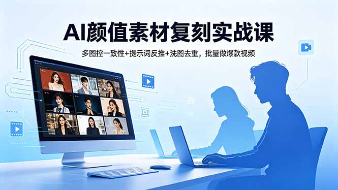 AI颜值素材复刻实战课,多图控一致性+提示词反推+洗图去重,批量做爆款视频插图 AI颜值素材复刻实战课,多图控一致性+提示词反推+洗图去重,批量做爆款视频插图