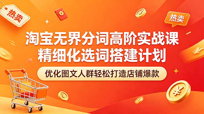 淘宝无界分词高阶实战课 精细化选词搭建计划 优化图文人群轻松打造店铺爆款插图 淘宝无界分词高阶实战课 精细化选词搭建计划 优化图文人群轻松打造店铺爆款插图