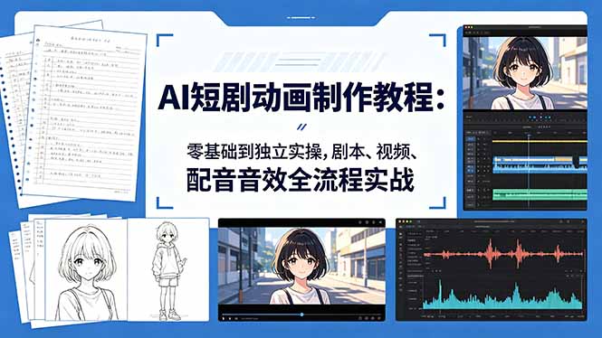 AI短剧动画制作教程:零基础到独立实操,剧本、视频、配音音效全流程实战插图 AI短剧动画制作教程:零基础到独立实操,剧本、视频、配音音效全流程实战插图