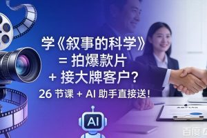 学《叙事的科学》= 拍爆款片 + 接大牌客户？26 节课 + AI 助手直接送