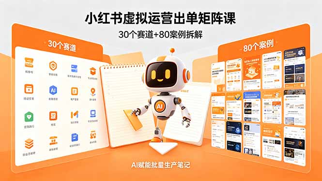 小红书虚拟运营出单矩阵课:30个赛道+80案例拆解,AI赋能批量生产笔记插图 小红书虚拟运营出单矩阵课:30个赛道+80案例拆解,AI赋能批量生产笔记插图