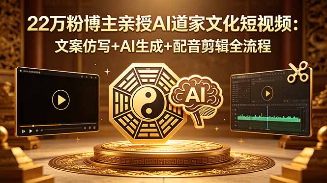 22万粉博主亲授AI道家文化短视频:文案仿写+AI生成+配音剪辑全流程插图 22万粉博主亲授AI道家文化短视频:文案仿写+AI生成+配音剪辑全流程插图