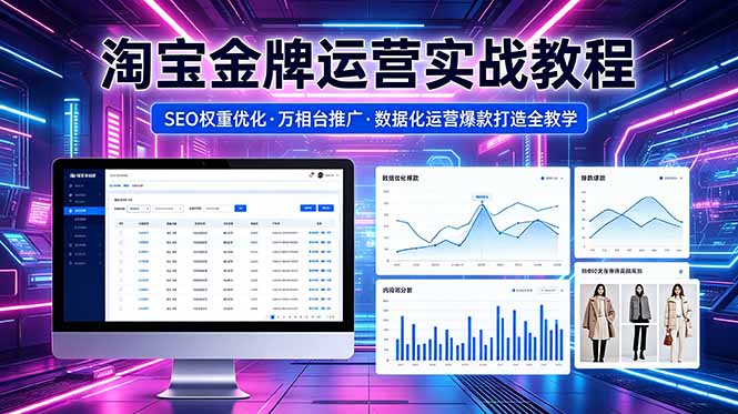 2026 淘宝金牌运营实战教程,SEO权重优化万相台推广,数据化运营爆款打造全教学插图 2026 淘宝金牌运营实战教程,SEO权重优化万相台推广,数据化运营爆款打造全教学插图