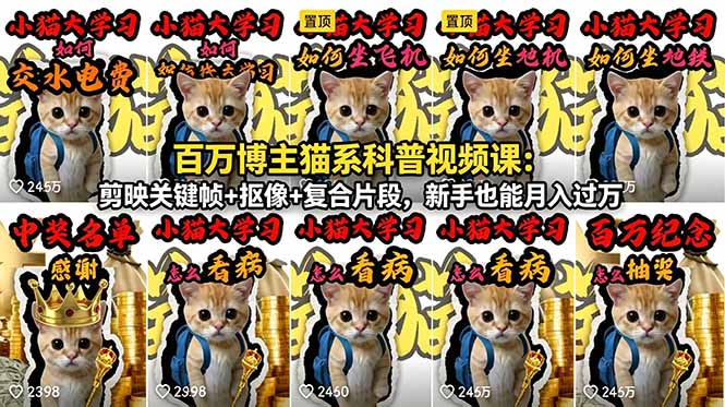 百万博主猫系科普视频课:剪映关键帧+抠像+复合片段,新手也能月入过万插图 百万博主猫系科普视频课:剪映关键帧+抠像+复合片段,新手也能月入过万插图