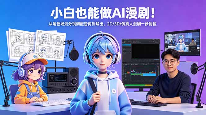 小白也能做AI漫剧!从角色场景分镜到配音剪辑导出,2D/3D/仿真人漫剧一步到位插图 小白也能做AI漫剧!从角色场景分镜到配音剪辑导出,2D/3D/仿真人漫剧一步到位插图