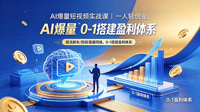 AI爆量短视频实战课|一人轻创业,算法脚本剪辑直播同城,0-1搭建盈利体系插图 AI爆量短视频实战课|一人轻创业,算法脚本剪辑直播同城,0-1搭建盈利体系插图