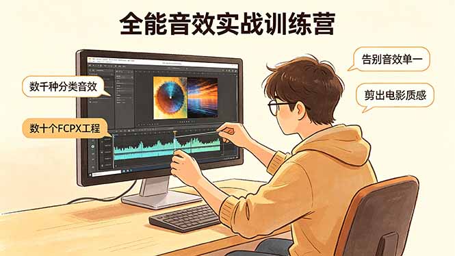 全能音效实战训练营：数千种分类音效+数十个FCPX工程，告别音效单一，剪出电影质感插图