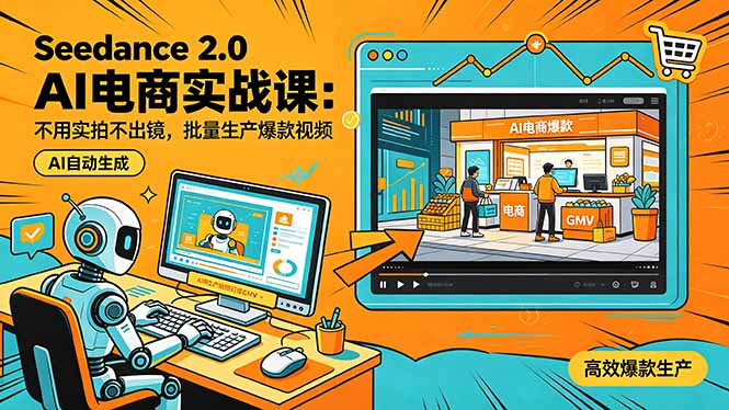 Seedance 2.0 AI电商实战课:不用实拍不出镜,批量生产爆款视频打爆GMV插图 Seedance 2.0 AI电商实战课:不用实拍不出镜,批量生产爆款视频打爆GMV插图