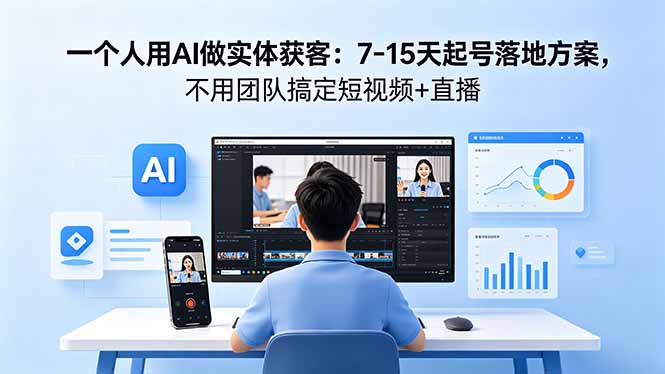 一个人用AI做实体获客:7-15天起号落地方案,不用团队搞定短视频+直播插图 一个人用AI做实体获客:7-15天起号落地方案,不用团队搞定短视频+直播插图