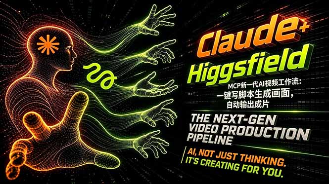Claude+Higgsfield MCP新一代AI视频工作流:一键写脚本生成画面,自动输出成片插图 Claude+Higgsfield MCP新一代AI视频工作流:一键写脚本生成画面,自动输出成片插图