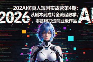 2026AI仿真人短剧实战营第4期：从剧本到成片全流程教学，零基础打造商业级作品