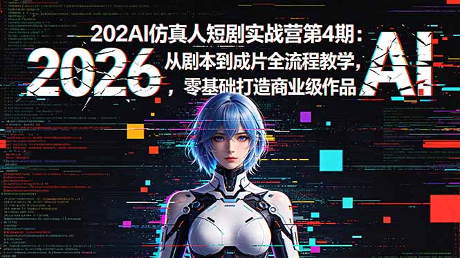2026AI仿真人短剧实战营第4期:从剧本到成片全流程教学,零基础打造商业级作品插图 2026AI仿真人短剧实战营第4期:从剧本到成片全流程教学,零基础打造商业级作品插图