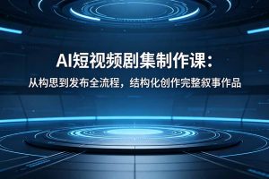 AI短视频剧集制作课:从构思到发布全流程,结构化创作完整叙事作品