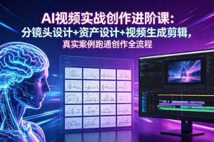 AI视频实战创作进阶课：分镜头设计+资产设计+视频生成剪辑，真实案例跑通创作全流程