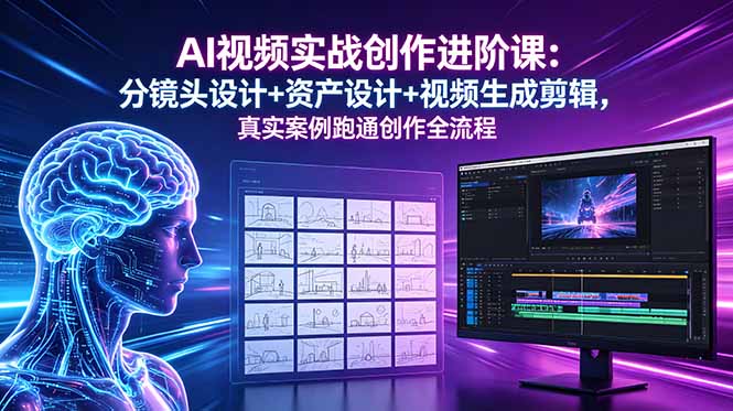 AI视频实战创作进阶课:分镜头设计+资产设计+视频生成剪辑,真实案例跑通创作全流程插图 AI视频实战创作进阶课:分镜头设计+资产设计+视频生成剪辑,真实案例跑通创作全流程插图
