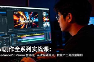 AI剧作全系列实战课:Seedance2.0+Sora2全流程,从改编到成片,批量产出高质量短剧