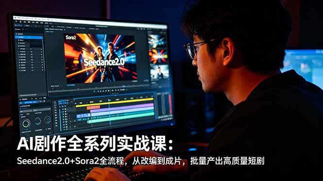 AI剧作全系列实战课:Seedance2.0+Sora2全流程,从改编到成片,批量产出高质量短剧插图 AI剧作全系列实战课:Seedance2.0+Sora2全流程,从改编到成片,批量产出高质量短剧插图