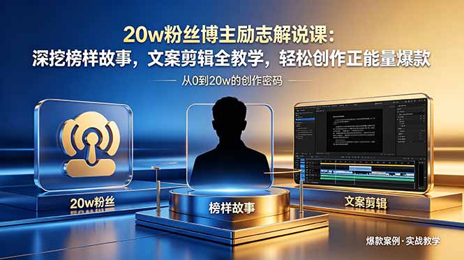 20w粉丝博主励志解说课:深挖榜样故事,文案剪辑全教学,轻松创作正能量爆款插图 20w粉丝博主励志解说课:深挖榜样故事,文案剪辑全教学,轻松创作正能量爆款插图