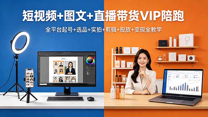 短视频+图文+直播带货VIP陪跑,全平台起号+选品+实拍+剪辑+投放+变现全教学插图 短视频+图文+直播带货VIP陪跑,全平台起号+选品+实拍+剪辑+投放+变现全教学插图