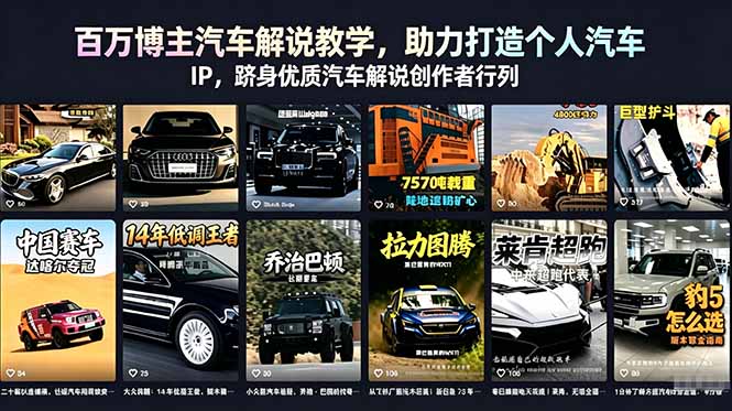 百万博主汽车解说教学,助力打造个人汽车 IP,跻身优质汽车解说创作者行列插图 百万博主汽车解说教学,助力打造个人汽车 IP,跻身优质汽车解说创作者行列插图
