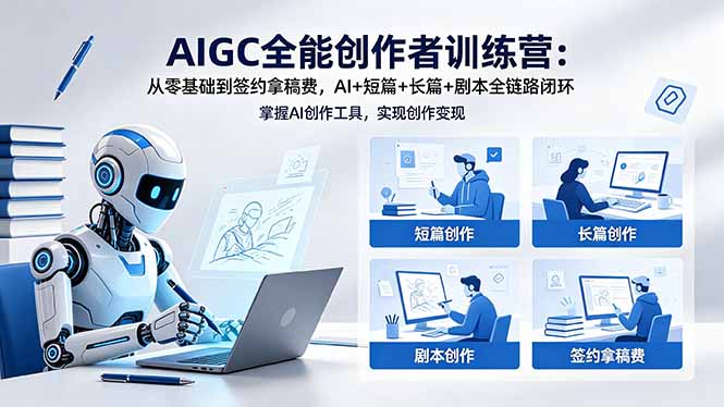 AIGC全能创作者训练营:从零基础到签约拿稿费,AI+短篇+长篇+剧本全链路闭环插图 AIGC全能创作者训练营:从零基础到签约拿稿费,AI+短篇+长篇+剧本全链路闭环插图