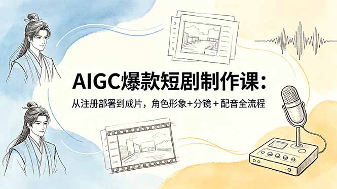 AIGC爆款短剧制作课:从注册部署到成片,角色形象+分镜+配音全流程插图 AIGC爆款短剧制作课:从注册部署到成片,角色形象+分镜+配音全流程插图