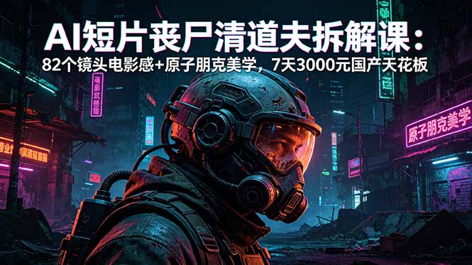 AI短片《丧尸清道夫》拆解课:82个镜头电影感+原子朋克美学,7天3000元国产天花板插图 AI短片《丧尸清道夫》拆解课:82个镜头电影感+原子朋克美学,7天3000元国产天花板插图