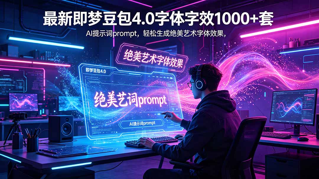 最新即梦豆包4.0字体字效1000+套,AI提示词prompt,轻松生成绝美艺术字体效果插图 最新即梦豆包4.0字体字效1000+套,AI提示词prompt,轻松生成绝美艺术字体效果插图