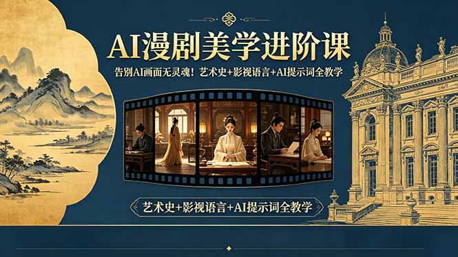 告别AI画面无灵魂!AI漫剧美学进阶课,艺术史+影视语言+AI提示词全教学插图 告别AI画面无灵魂!AI漫剧美学进阶课,艺术史+影视语言+AI提示词全教学插图