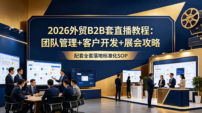 2026外贸B2B套直播教程：团队管理+客户开发+展会攻略，配套全套落地标准化SOP插图