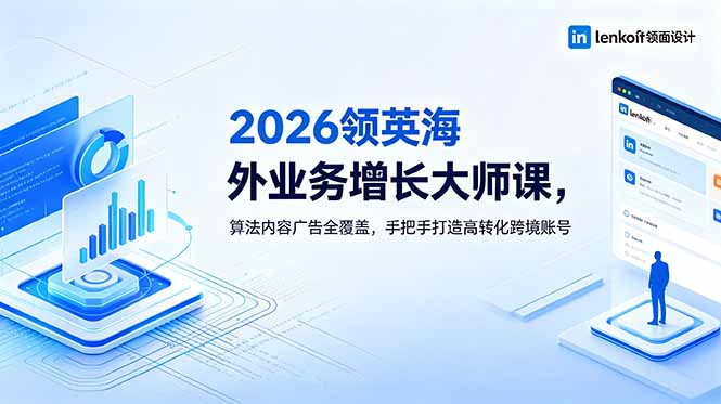 2026 领英海外业务增长大师课，算法内容广告全覆盖，手把手打造高转化跨境账号插图