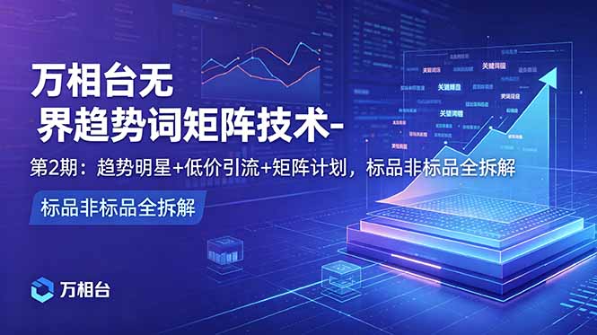 万相台无界趋势词矩阵技术-第2期:趋势明星+低价引流+矩阵计划,标品非标品全拆解插图 万相台无界趋势词矩阵技术-第2期:趋势明星+低价引流+矩阵计划,标品非标品全拆解插图
