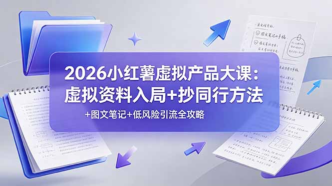 2026小红薯虚拟产品大课：虚拟资料入局+抄同行方法+图文笔记+低风险引流全攻略插图
