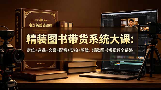 精装图书带货系统大课：定位+选品+文案+配音+实拍+剪辑，爆款图书短视频全链路插图