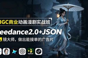 AIGC商业动画漫剧实战班:Seedance2.0+JSON分镜大师,做出能接单的广告片