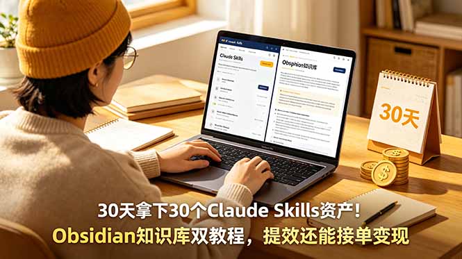 30天拿下30个Claude Skills资产!Obsidian知识库双教程,提效还能接单变现插图 30天拿下30个Claude Skills资产!Obsidian知识库双教程,提效还能接单变现插图