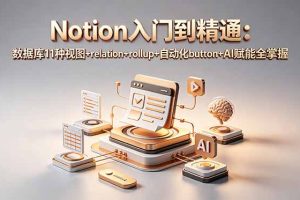 Notion入门到精通：数据库11种视图+relation+rollup+自动化button+AI赋能全掌握