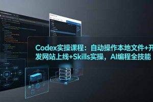 Codex实操课程：自动操作本地文件+开发网站上线+Skills实操，AI编程全技能