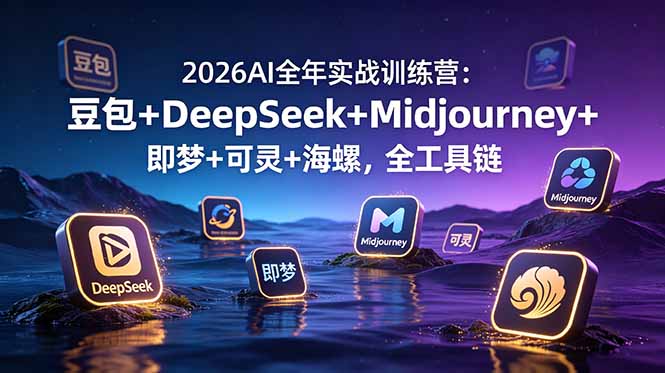 2026AI全年实战训练营：豆包+DeepSeek+Midjourney+即梦+可灵+海螺，全工具链插图