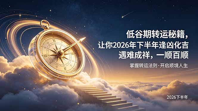 付费文章：低谷期转运秘籍，让你2026年下半年逢凶化吉，遇难成祥，一顺百顺插图