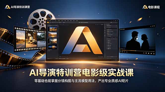 AI导演特训营电影级实战课,零基础也能掌握分镜构图与主流模型用法,产出专业质感AI短片插图 AI导演特训营电影级实战课,零基础也能掌握分镜构图与主流模型用法,产出专业质感AI短片插图
