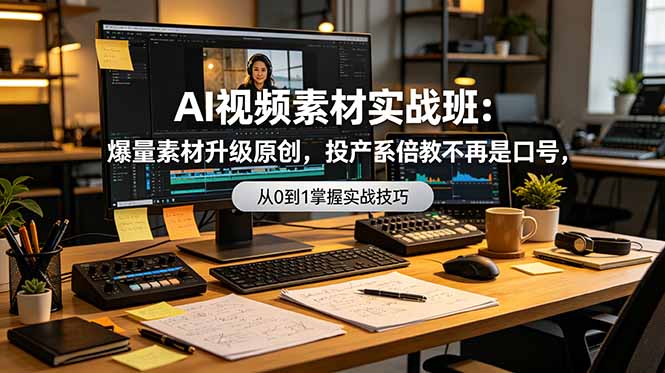 AI视频素材实战班：爆量素材升级原创，投产翻倍不再是口号，0-1系统教学实战落地插图