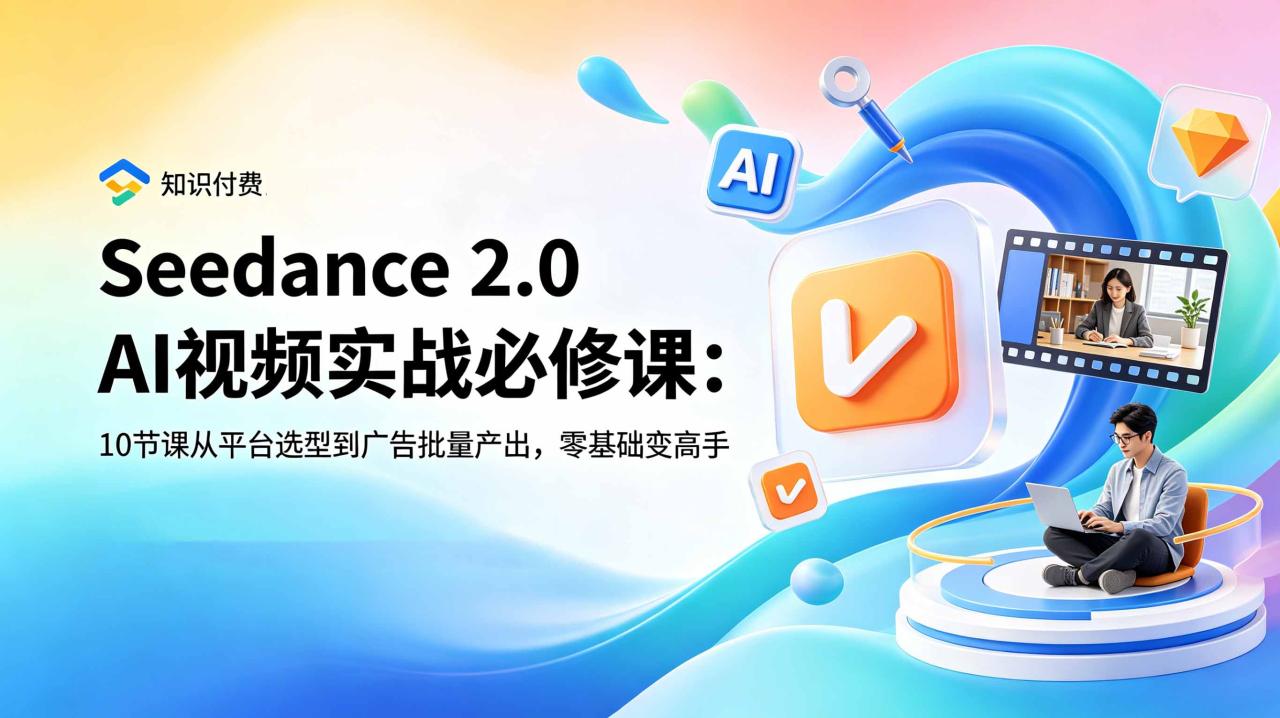Seedance 2.0 AI视频实战必修课：10节课从平台选型到广告批量产出，零基础变高手插图